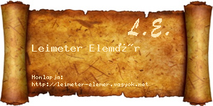 Leimeter Elemér névjegykártya